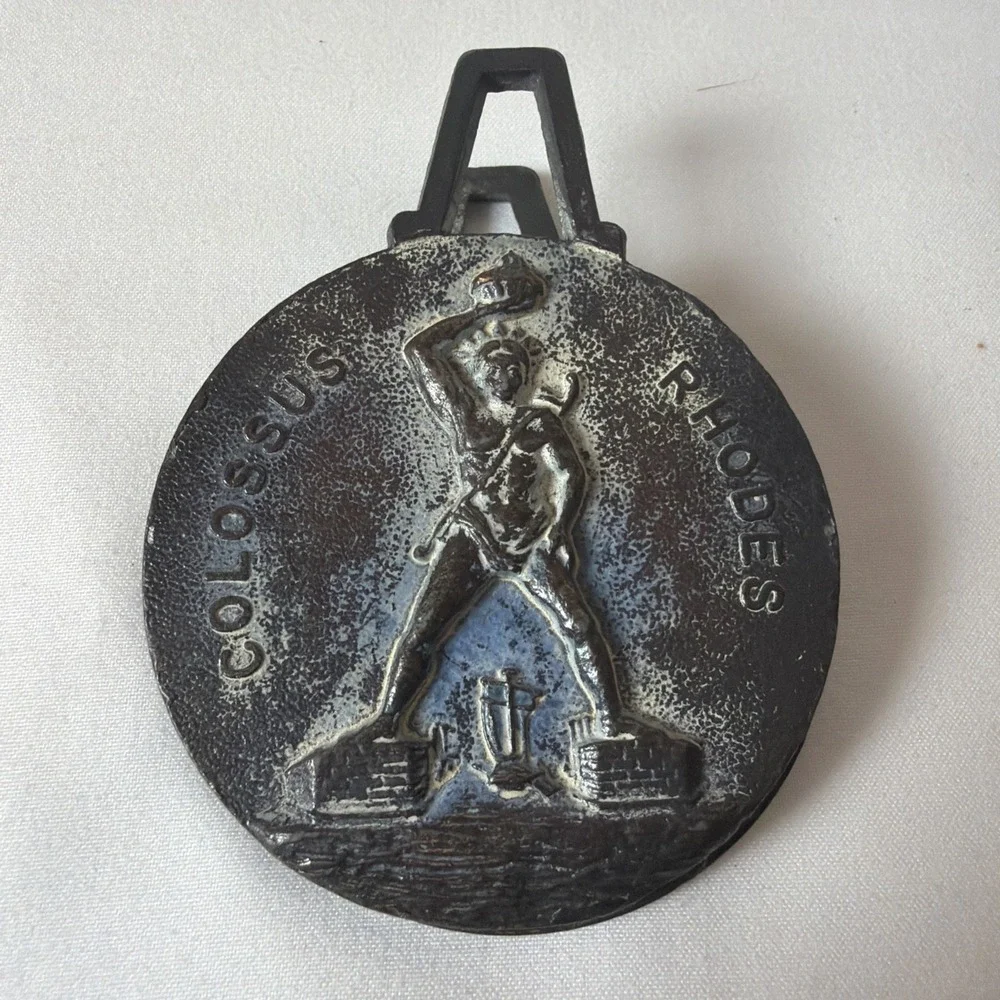 Antique Bronze‎ Souvenir Olympia Greece Money Paper Clip Good Patina Ship